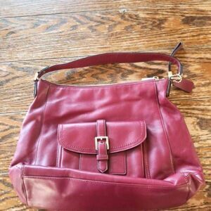 Coach Charlie Hobo Classic Dark Red Shoulder Bag